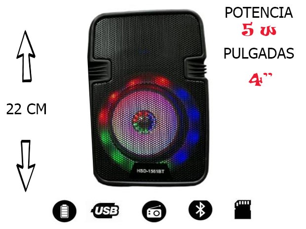 &++ PARLANTE BT BLUETOOTH HSD-1560BT MP3 / BT / FM / AUX